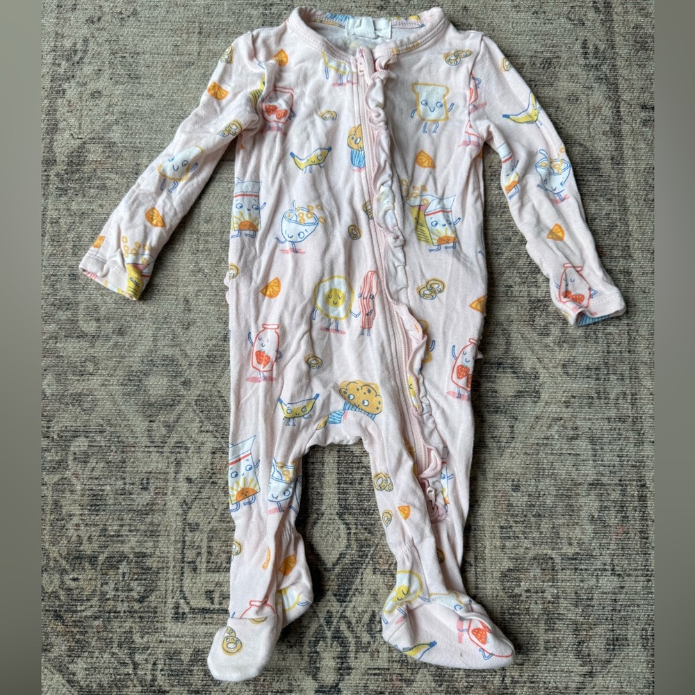 Angel Dear Breakfast Club Zipper Footie NB